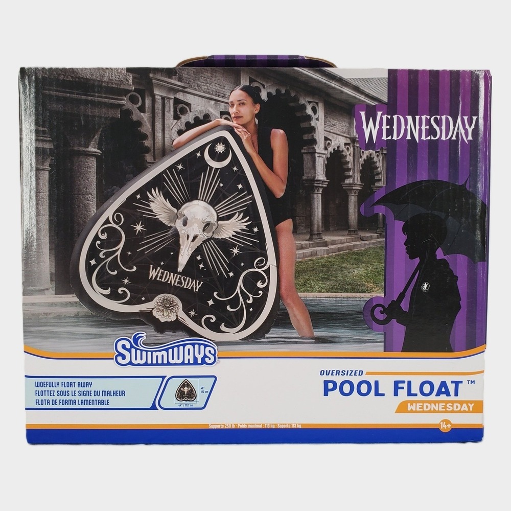 SwimWays Wednesday Addams Oversized Pool Float Inflatable 48 Inch New